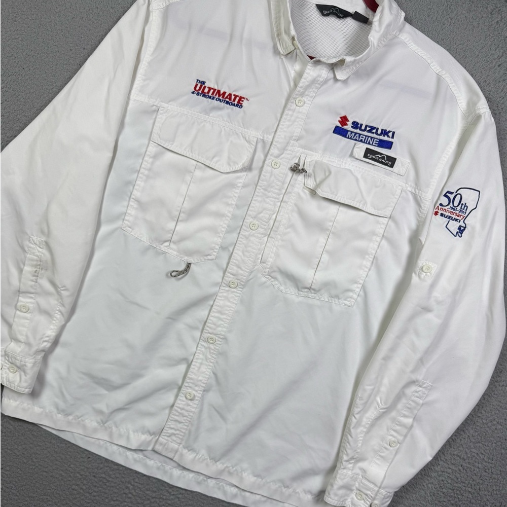 Eddie Bauer Suzuki Marine 50th Anniversary fishing shirt